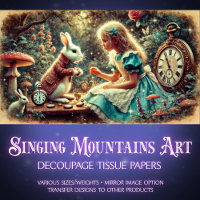 Alice Wonderland Timekeeping Treasures Decoupage