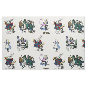 Alice Wonderland White Rabbit LARGE fairytale book Fabric