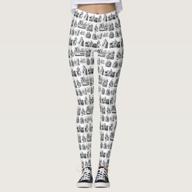 Alice's Adventures in Wonderland Pattern Leggings (Front)