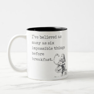 Alices Adventures in Wonderland Quote Two-Tone Coffee Mug