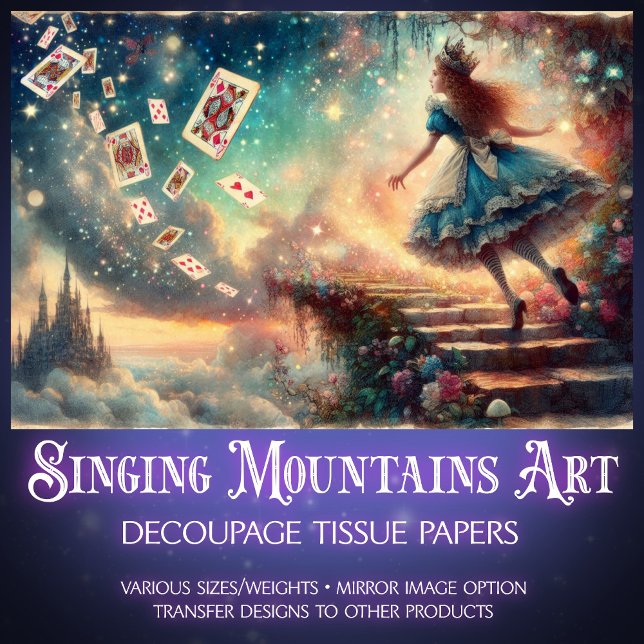 Alice's Ascent To Enchanted Castle Decoupage Tissue Paper (Creator Uploaded)