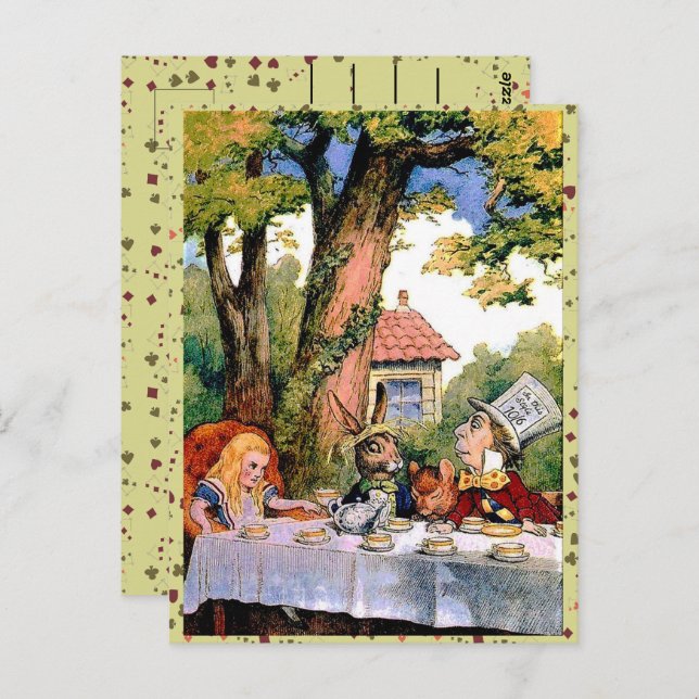 Alice's in Wonderland Tea Party Mad Hatter Postcard (Front/Back)