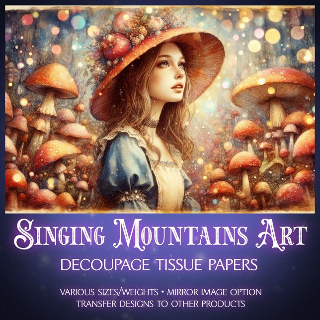 Alice's Magical Mushroom Wonderland Decoupage Tissue Paper (Creator Uploaded)