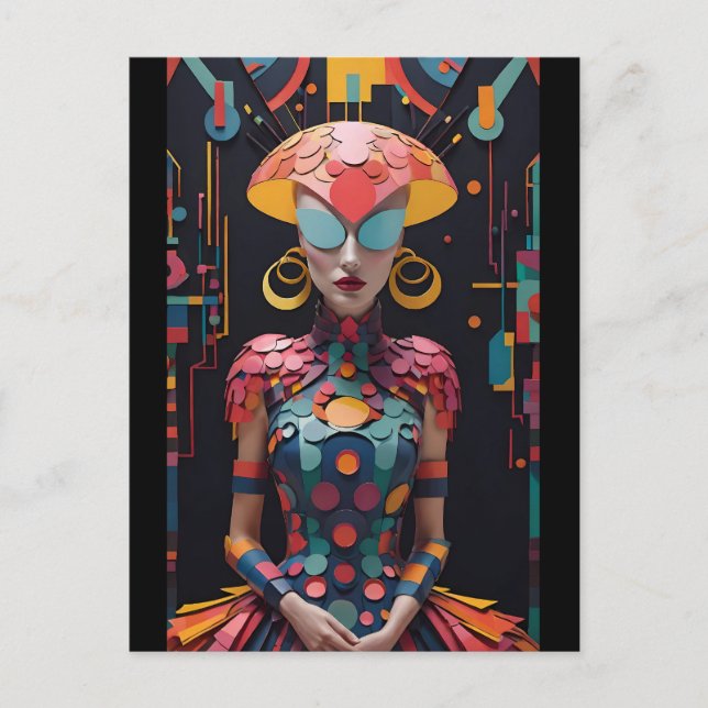 Alice's New Afternoon Tea Party - Ken Gauge Art Postcard (Front)