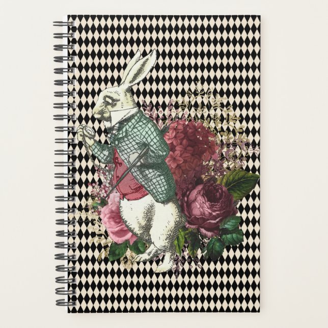Alice's Rabbit Harlequin Pattern Planner (Front)