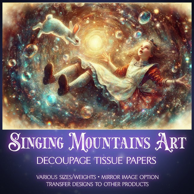 Alice's Rabbit Hole Fantasy Decoupage Tissue Paper (Creator Uploaded)