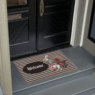 Alice's Rabbit on Harlequin Customizable Doormat