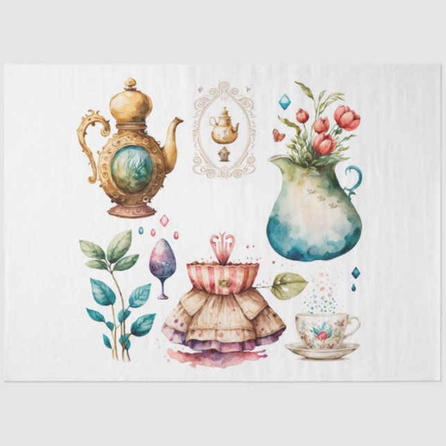 Alice's Tea Party Series Design 3 Tissue Paper (Front)