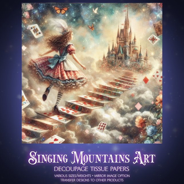 Alice's Whimsical Castle Quest Decoupage Tissue Paper (Creator Uploaded)