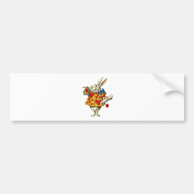 ALICE'S WHITE RABBIT BUMPER STICKER (Front)
