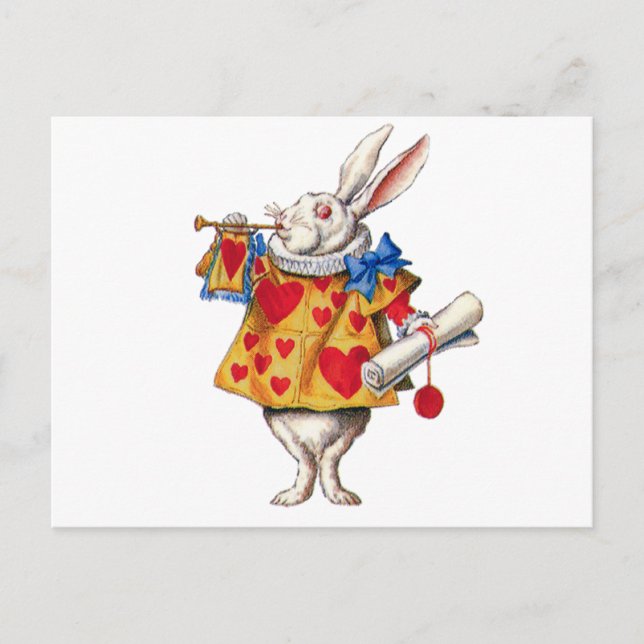 ALICE'S WHITE RABBIT IN WONDERLAND POSTCARD (Front)