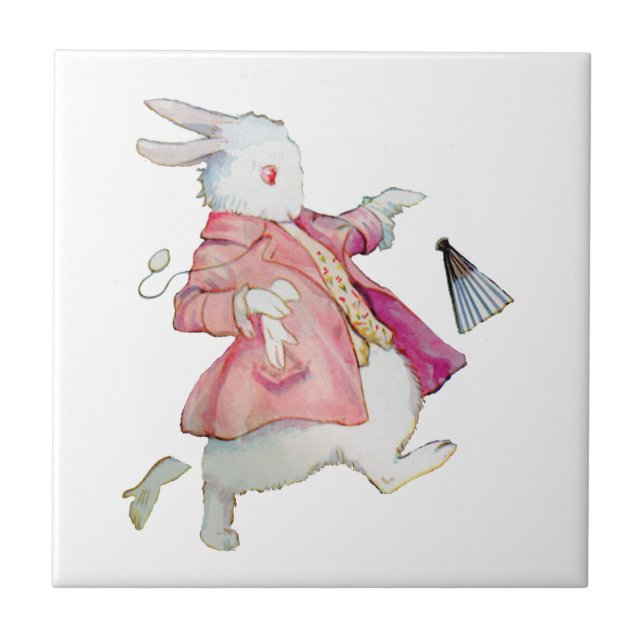 Alice's White Rabbit in Wonderland Tile (Front)