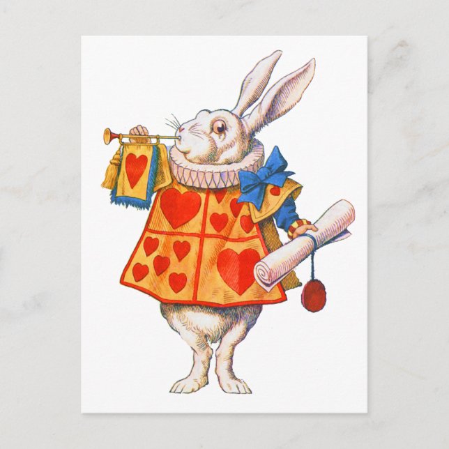 ALICE'S WHITE RABBIT POSTCARD (Front)