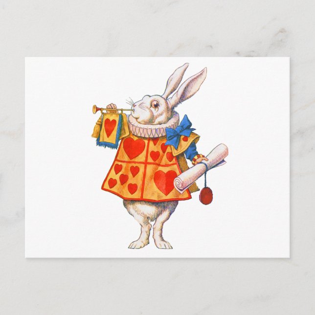 ALICE'S WHITE RABBIT POSTCARD (Front)