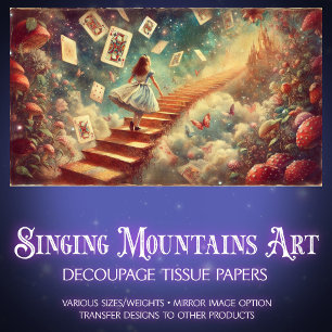 Alice's Wonderland Castle Climb Decoupage Tissue Paper