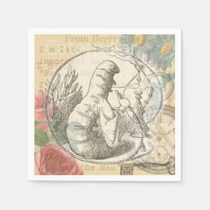 Alice's Wonderland Caterpillar: Original Tenniel Napkin