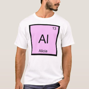 Alicia Name Chemistry Element Periodic Table T-Shirt
