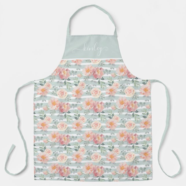 Alicia Rose Stripe Pattern Apron (Front)