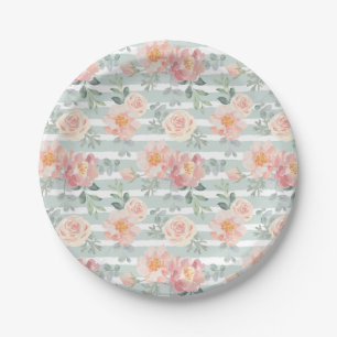 Alicia Rose Stripe Pattern Paper Plate