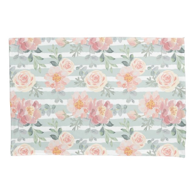 Alicia Rose Stripe Pattern Pillowcase (Front-Left)