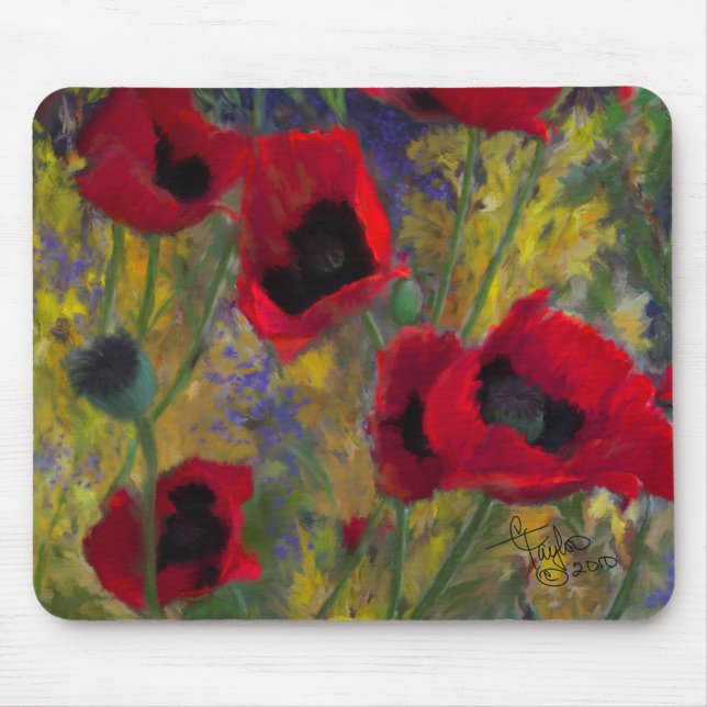 Alicias Poppies Mousepad (Front)