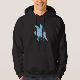 Alicorn Pegasus Watercolor Fantasy Mythical Mystic Hoodie