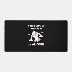 Alicorn When I Grow Up Unicorn Rainbow Pastel Magi Desk Mat