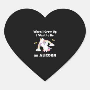 Alicorn When I Grow Up Unicorn Rainbow Pastel Magi Heart Sticker
