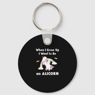 Alicorn When I Grow Up Unicorn Rainbow Pastel Magi Key Ring