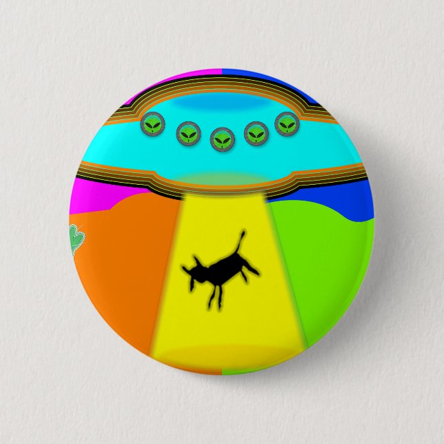 Alien Abduction 6 Cm Round Badge (Front)