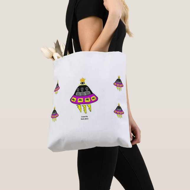 Alien Abduction All Over Print Tote Bag (Close Up)