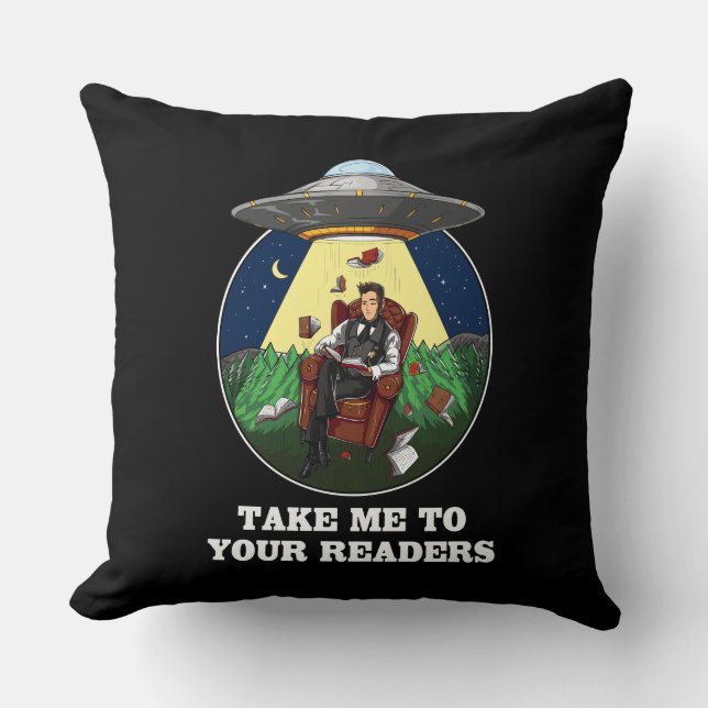 Alien Abduction Books To Your Readers UFO Cushion (Front)