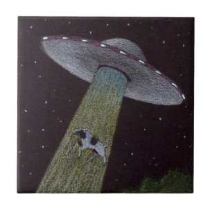 Alien Abduction Ceramic Tile