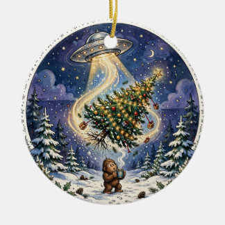 Alien Abduction Christmas Tree Ornament