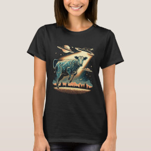 Alien Abduction Cow UFO Spaceship Extraterrestrial T-Shirt