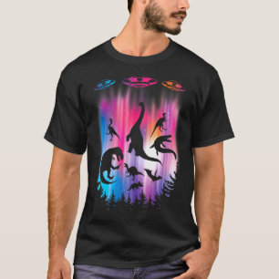 Alien Abduction Dinosaur Flying Saucer Ufo T-Shirt