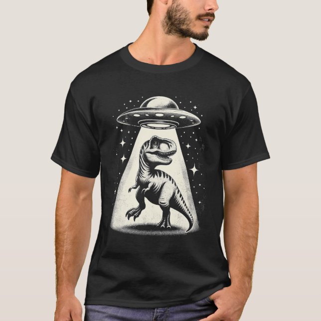 Alien Abduction Dinosaur  T-Shirt (Front)