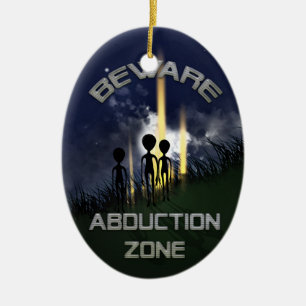 Alien Abduction Door Hanger Ceramic Tree Decoration