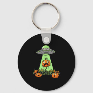 Alien Abduction Funny Pumpkin Halloween Light Ufo  Key Ring