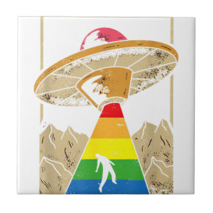 Alien Abduction Gay Pride Gaylien Lgbt Ceramic Tile