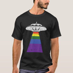 Alien Abduction Gay Pride Lgbt Q Gaylien Ufo Proud T-Shirt