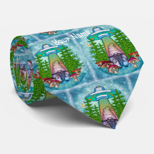 Alien abduction gnome tie