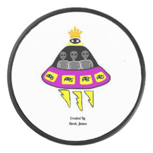 Alien Abduction Hockey Puck