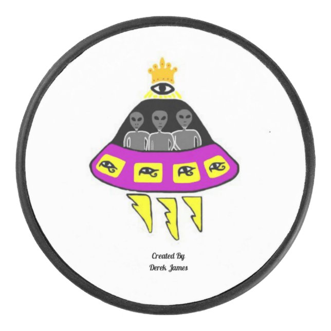 Alien Abduction Hockey Puck (Front)