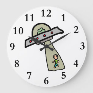 Alien Abduction Large Clock