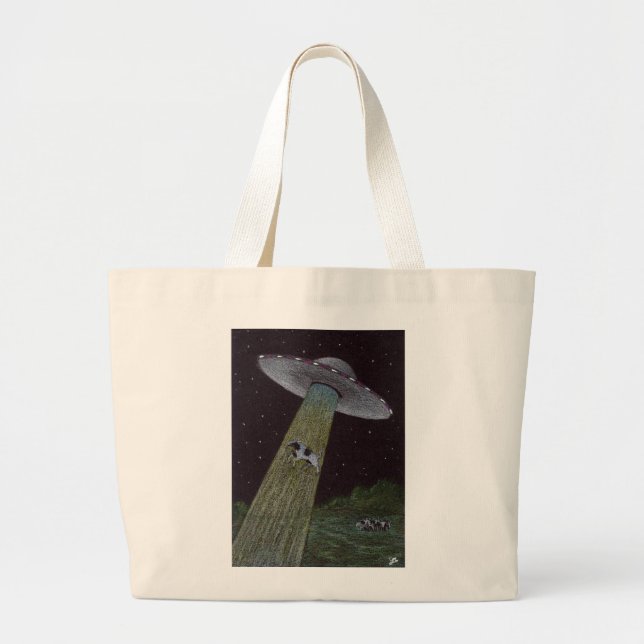 Alien Abduction Large Tote Bag (Front)