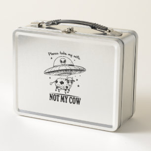 Alien Abduction, Not My Cow For Farmers Humour Metal Lunch Box