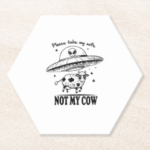 Alien Abduction, Not My Cow For Farmers Humour Paper Coaster