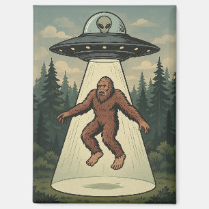 Alien Abduction of Bigfoot Magnet