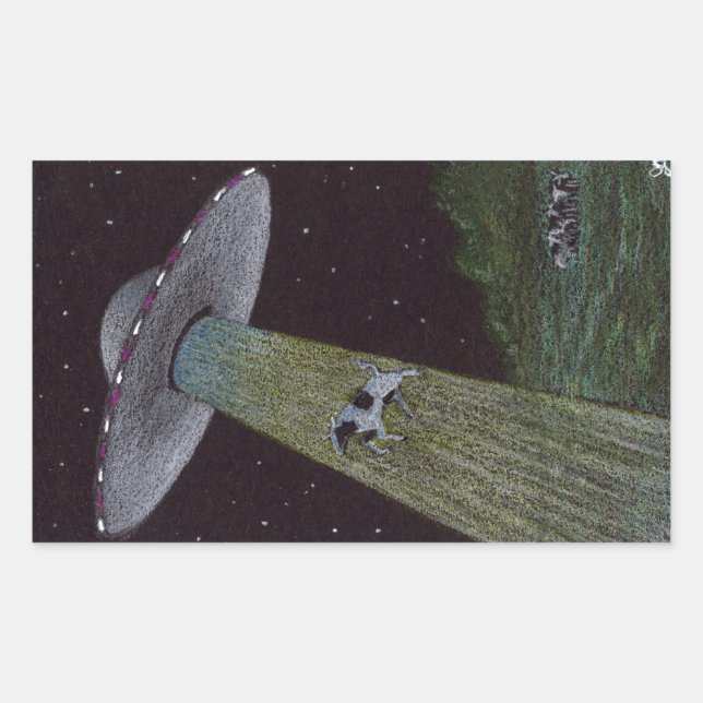 Alien Abduction Rectangular Sticker (Front)